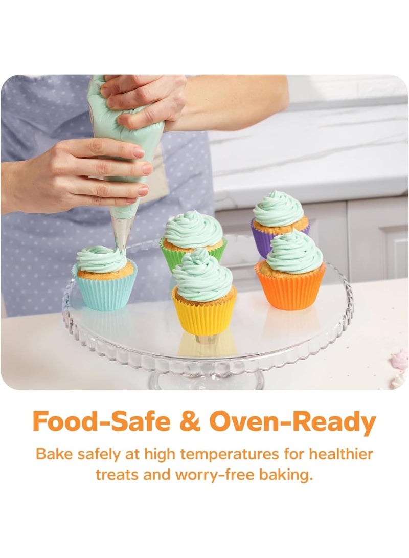 200 قطعة قوالب كب كيك ملونة لرمضان، قوالب مافن قياسية للخبز، ورق بدرجة غذائية ومقاوم للدهون، أكواب خبز متينة للمافن والكب كيك والبسكويت - Image 4